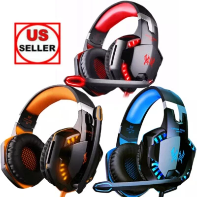 Gaming Headset with Mic Stereo Gamer Bass Surround Headphone For PS4 Xbox One PC - Image 1 of 4