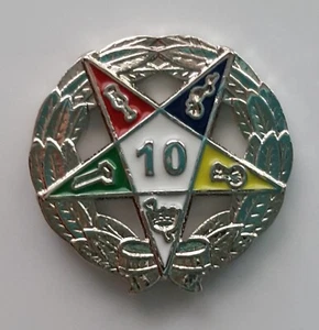 10 YEAR SERVICE AWARD ORDER OF EASTERN STAR lapel pin - Picture 1 of 1