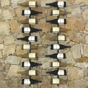 Modern Wine Rack Metal Cellar Wall Mount Storage Display 20 Bottles Organizer - Picture 1 of 6