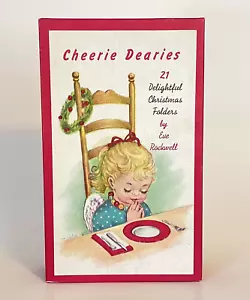 Scatola di 30 cartoline e buste natalizie vintage vigilia Rockwell Cheerie Dearies - Foto 1 di 12