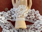 Antique Vtg Lace- HM ANTIQUE BELGIAN BRUSSELS POINT DE GAZE LACE FLOUNCE *MOTIFS