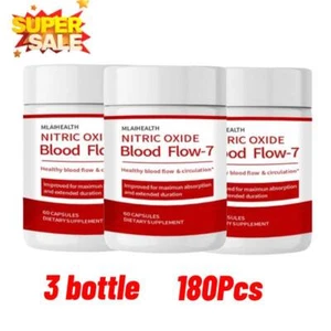 Mlaihealth BloodFlow-7 Nitric Oxide Blood Circulation/ Supplement | 180 Cap - Picture 1 of 7