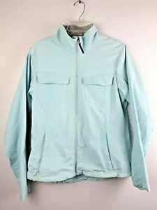 Eddie Bauer Jacke Travex Damen Größe L hellblau durchgehender Reißverschluss Taschen Langarm - Bild 1 von 12