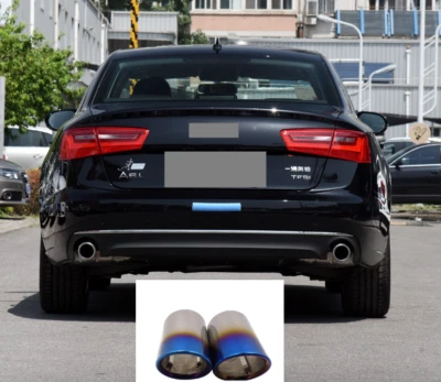 Tubo de escape silenciador punta escape trasero coche para Audi A6 2005-2014 AZUL SS 2 PIEZAS Foto 1 de 4