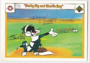 N) 1990 Upper Deck Looney Tunes Comic Ball Card #78/87 Porky Pig e Charlie Dog - Foto 1 di 2
