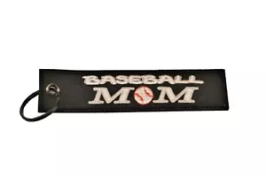 Big Rock Tags Custom Embroidered Baseball MOM Key Tag Sports EDC Car Truck SUV - Picture 1 of 12