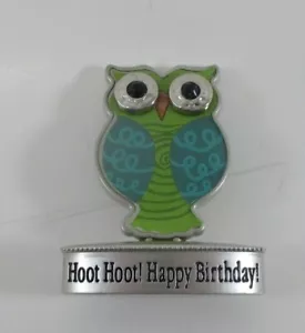 X2 Hoot Hoot Happy Birthday Mini Nachricht HAPPY LITTLE OWL FIGUR ganz - Bild 1 von 10