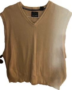 Greg Norman Shark Golf Men's Size XL Tan Sleeveless SHIRT Vest 100% Cotton - Picture 1 of 4