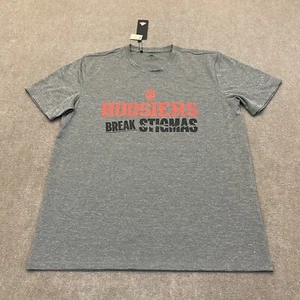 Camisa Indiana Hoosiers Para Hombre Grande Gris Adidas ClimaLite Break Estigmas Logo Nueva con Etiquetas - Imagen 1 de 12