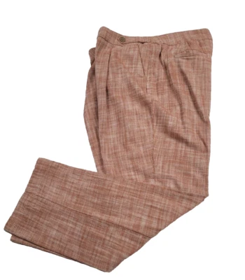 Christopher & Banks Slacks (16) Rust/White Pockets Zip Pleated Cotton - Image 1 of 4