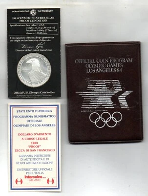 Stati Uniti - 1983 - 1 Dollaro Proof Olimpiadi Los Angeles -  Argento - (MP1077) - Immagine 1 di 2