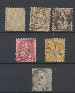 Switzerland Stamps 1862-1867 SG54;54b;56;61;66 Used CV £211.10 - Picture 1 of 4