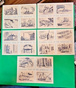 USPS Set of 5 FDC Postcards: Tourism Year of the Americas ,1972, Unused - Picture 1 of 2
