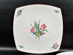 Vtg Luneville France 12 inch Serving Platter Square Old Stroudsburg Pattern EUC - Picture 1 of 4