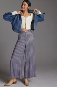 Anthorpologie Maeve Wide Leg Cropped Colette Trousers Hose Geometrisch Neu Gr. 8 - Bild 1 von 17