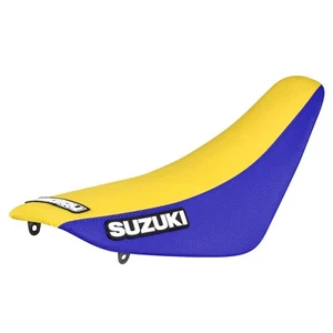 2001-2004 SUZUKI JR 80 SEAT COVER by Enjoy MFG BLUE SIDES YELLOW TOP #198 - Picture 1 of 5