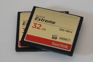 2xSanDisk Extreme Compact Flash CF Karte 32GB Card UDMA 7 - Photo 1/2