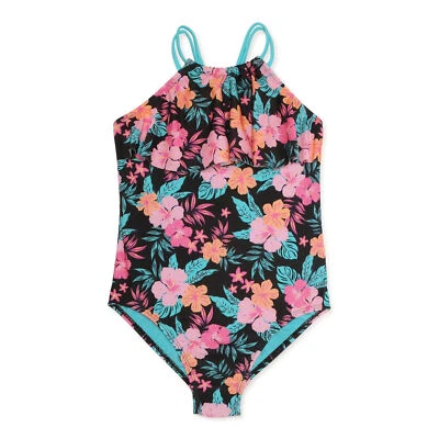 Wonder Nation Girls’ Fashion One Piece Swimsuit Floral Size XL (14-16) - Image 1 of 4