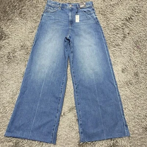 Express Jeans Donna 12R Relaxed Gamba Larga Super Alta 32x33 Pantaloni Mamma Nuovo con etichette - Foto 1 di 24