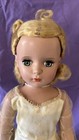 Rare Late ‘40s Early 50s Madame Alexander Bride Doll w Stand Beautiful Dress!