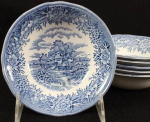 6 tazones de fruta Salem INGLÉS PUEBLO AZUL 6 BUEN ESTADO - Imagen 1 de 4