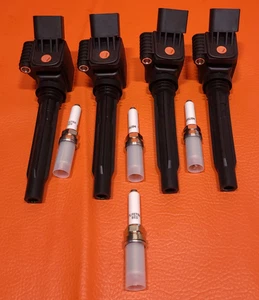 Ignition Coil Pack Set With Spark Plugs Pack of 4 EA For Select Audi Volkswagen - Picture 1 of 16