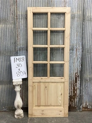 Puerta francesa de una sola puerta (30x80,75) 8 paneles puerta de vidrio estilo europeo FM18 Foto 1 de 4
