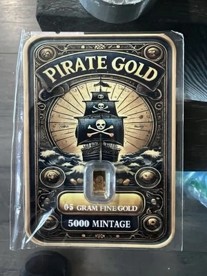 .5 Gram Half G Pirate .999 Fine Gold Bar In Assay. Limited Mintage of 5,000 - Image 1 of 2