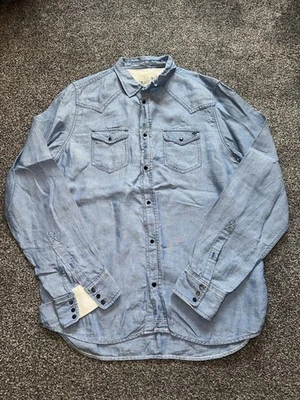 Mens Diesel Shirt, Size XL, Blue, Linen, Denim, Long Sleeve, Collared, (Xxx) - Image 1 of 4