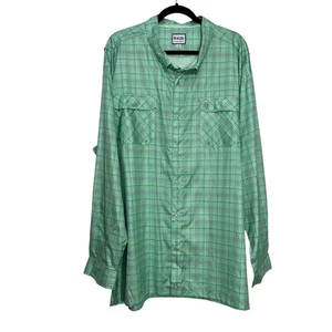 Camisa de pesca al aire libre HEYBO XXXL manga larga verde a cuadros ventilada - Imagen 1 de 8
