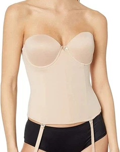 VA BIEN Nude Ultra Lift Smooth Strapless Low Back Bustier, US 42DD - Picture 1 of 8