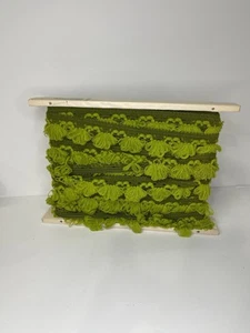 VINTAGE CONSO MCM GREEN FRINGE DRAPERY AND UPHOLSTERY TRIM THE WHOLE ROLL 11881 - Picture 1 of 6