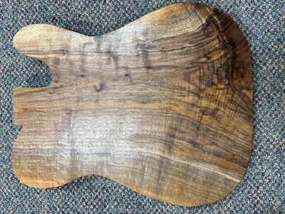 Black Walnut 1-piece guitar body blank   Cut to "tele" shape   #3149 - Image 1 of 4