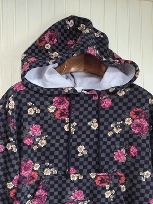 Vans Sudadera con Capucha Mujer Mediana Negra Floral A Cuadros Pullover Sudadera Polar Foto 1 de 4
