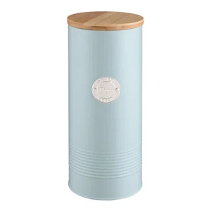 Pasta Jar Blue Stainless Steel Labelled Airtight Storage Spaghetti Canister 2.5L - Picture 1 of 5