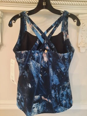 Camiseta sin mangas Lucy Fitness Fix para mujer azul estampado glaciar precio de venta sugerido por el fabricante 59,00 USD LG NUEVA Foto 1 de 4