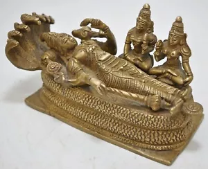 Antique Brass Sleeping God Shiva Idol Figurine Statue Original Old Hand Crafted - Picture 1 of 8