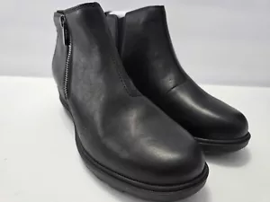NWB Sorel 12 Evie II Zip Chelsea Wedge Boots Black Waterproof Leather - Picture 1 of 16