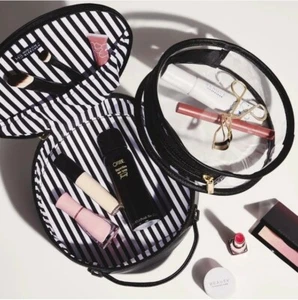 New Hudson + Bleecker - Preto Nomad Round Travel Train Case Cosmetic Makeup $60 - Picture 1 of 11