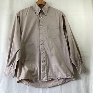 Pierre Cardin Mens Biege Button Down Shirt Size M 100% Cotton - Picture 1 of 6
