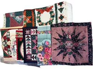 Lot Of 8 Yards Vintage Fabric Mixed Roses And Flowers Pillow Covers Quilting - Picture 1 of 24