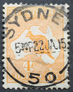 Australia 1913 Four Pence Kangaroo with a SYDNEY 50 postmark - Picture 1 of 1