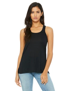 Bella + Canvas Ladies Flowy Racerback Tank B8800 Racerback With Sheering At Seam - Picture 1 of 43
