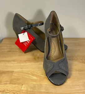 Dex Flex Comfort Heels Womens Size 9 Gray New With Tags 3" Heels Fabric Upper - Picture 1 of 8