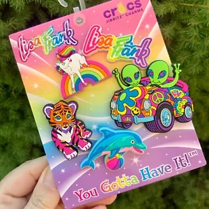 Crocs Lisa Frank 5er-Pack Jibbitz Schuhe neu, authentisch Charm Charaktere - Bild 1 von 7