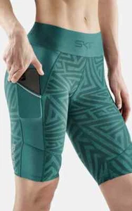 SKINS Compression Series-3 Women's Half Tights Teal Angle Small New with Tags* - Picture 1 of 14
