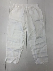 Womens White Elastic Waist Pants Size XL - Picture 1 of 7