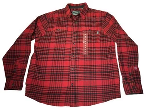NEW Woolrich “Red Grid Plaid” Brushed Flannel Shirt Jacket - Men's XL 48 Chest - Picture 1 of 20