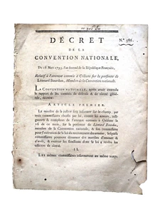 Décrets de la Convention nationale relatif à l'attentat d'Orléans L. Bourdon - Imagen 1 de 3