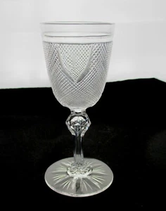 Dorflinger Glass Old Colony & Shield wine stem early American Cut circa 1900 - Picture 1 of 6